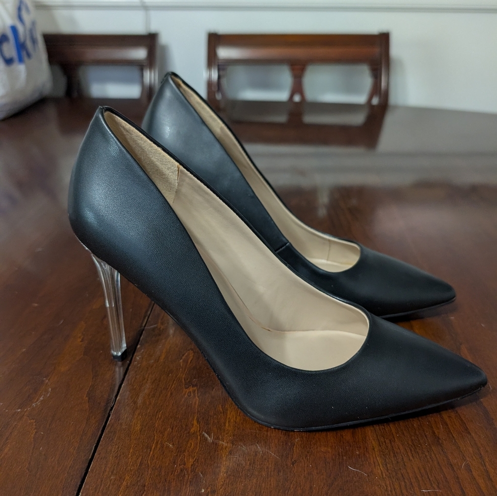 3/$30 Mix No 6 Black And Clear Heels - Picture 6 of 8